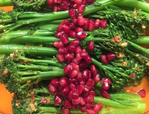 Broccolini with Pomegranate Seeds
